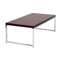 OSP Home Furnishings WST12 Wall Street Coffee Table. Chrome/Espresso Finish.